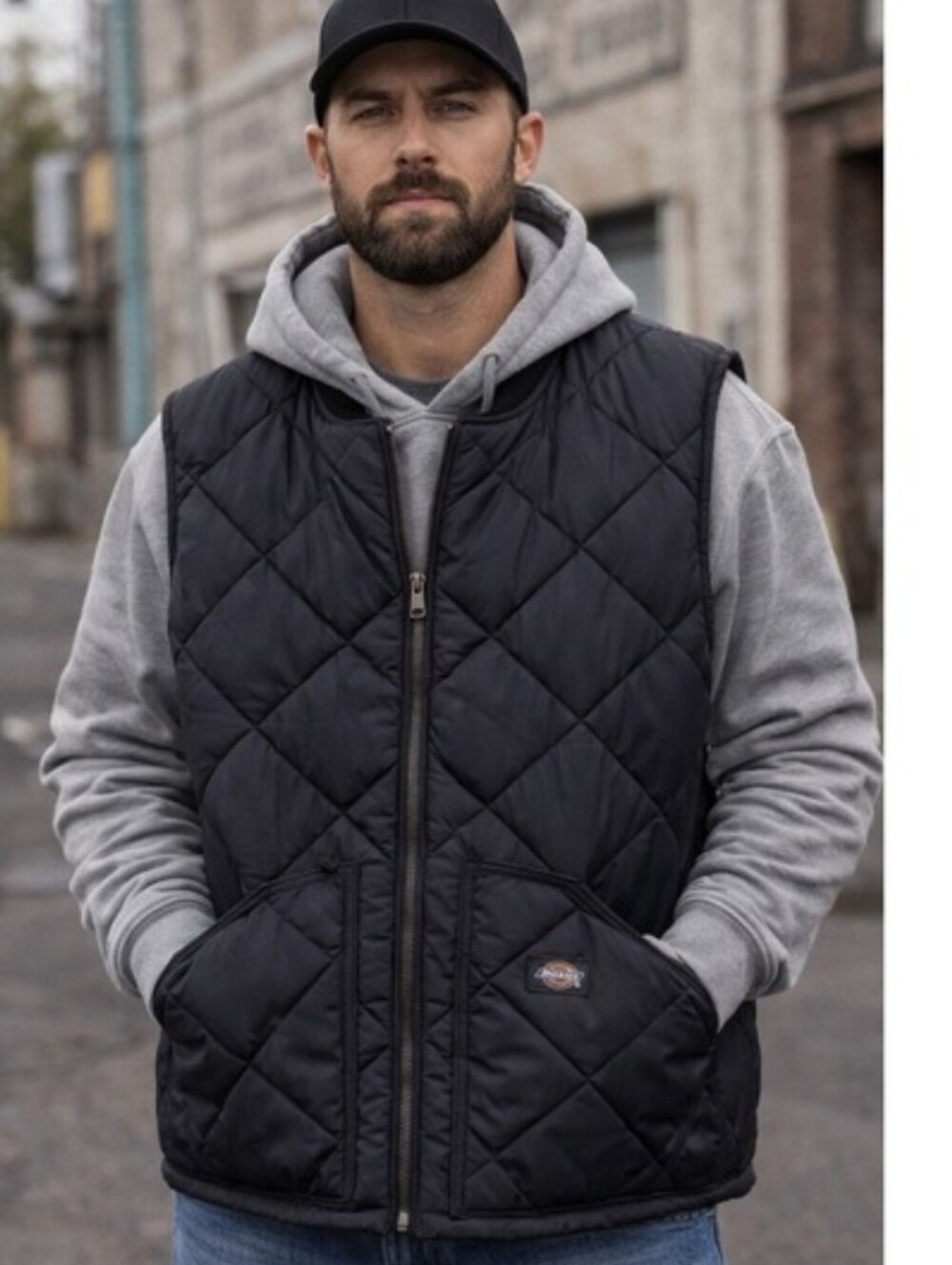 Dickies Puffer Vest Black Seelves Size 2XL